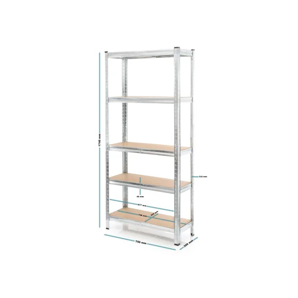 Lot de 10 Etagères Professionnel 75x30x174 cm Etagère Métallique Industrielle Charge lourde 875 kg
