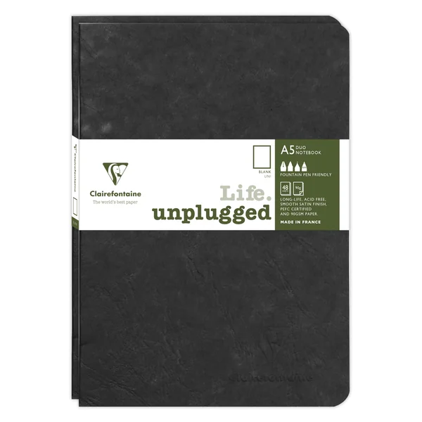 Lot de 2 cahiers piqués AGE BAG A5 96 pages unis - Couverture noire