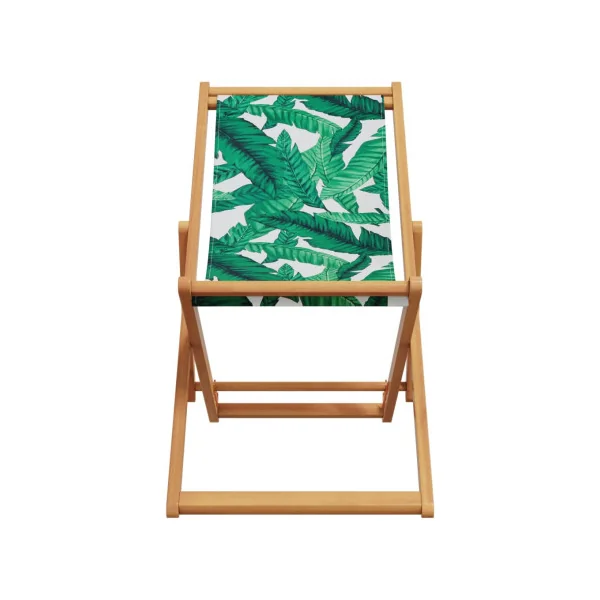 (LOT DE 2) Chaise Longue Relax Feuillage en Eucalyptus Massif Bain de Soleil Transat Jardin Plage Terrasse Balcon