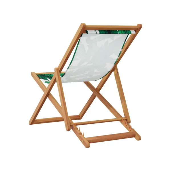 (LOT DE 2) Chaise Longue Relax Feuillage en Eucalyptus Massif Bain de Soleil Transat Jardin Plage Terrasse Balcon