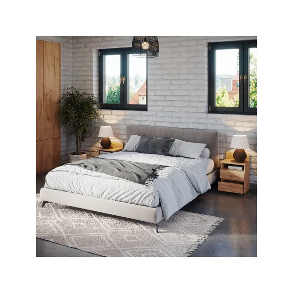 (Lot de 2) Table Chevet Chêne 2 Tiroirs Table de Nuit Moderne Chevet Chambre en Bois
