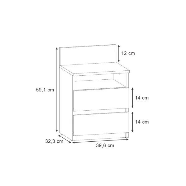 (Lot de 2) Table Chevet Chêne 2 Tiroirs Table de Nuit Moderne Chevet Chambre en Bois