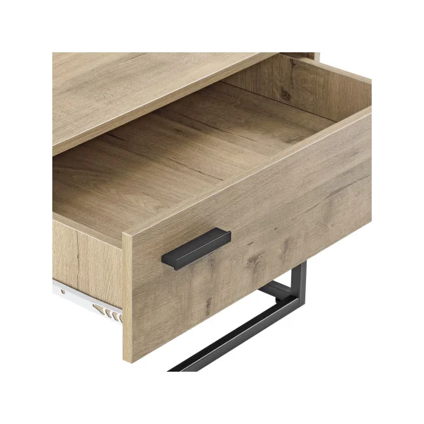 (Lot de 2) Table Chevet Chêne et Noir Table de Nuit Industrielle Chevet Chambre Métal