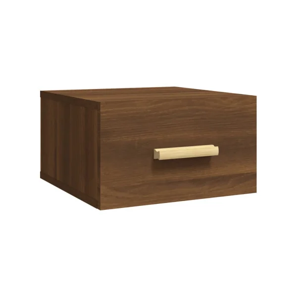 (Lot de 2) Table Chevet Suspendu Chêne Marron de Nuit Moderne Chevet Chambre en Bois