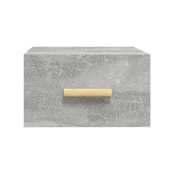 (Lot de 2) Table Chevet Suspendu Gris Béton Table de Nuit Moderne Chevet Chambre en Bois