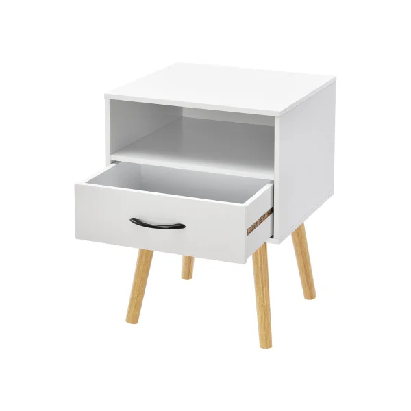 (Lot de 2) Table Chevet Vintage Blanc Table Nuit Chambre
