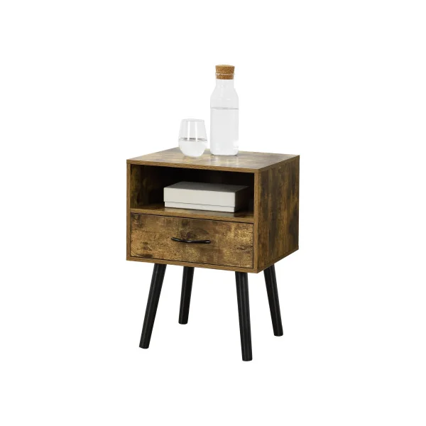 (Lot de 2) Table Chevet Vintage Brun Rustique Table Nuit Chambre