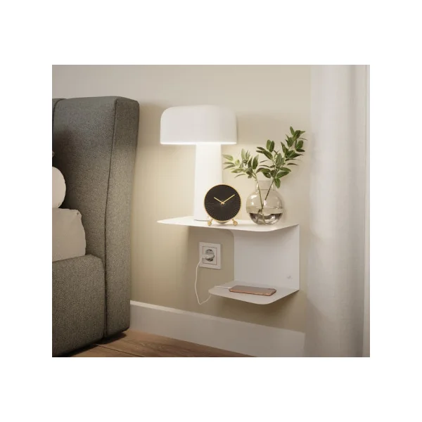 (Lot de 2) Table de Chevet Blanche Design en Métal Table de Nuit Métallique