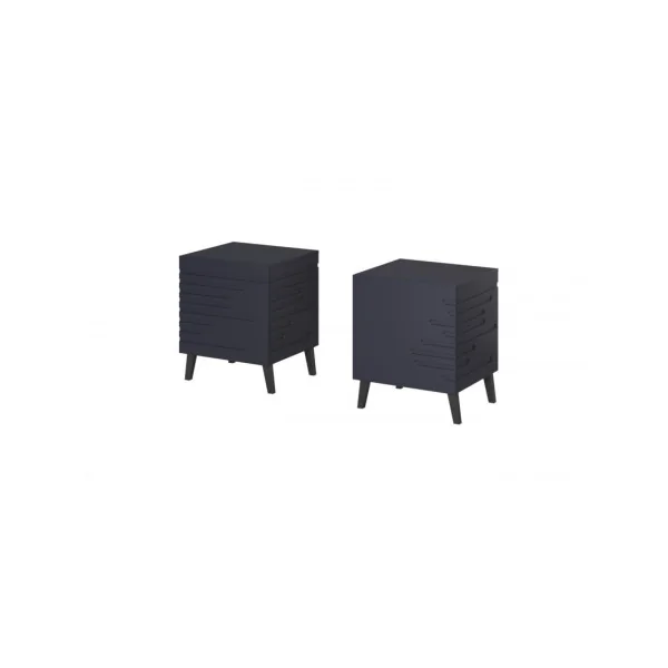 (Lot de 2) Table de Chevet Bleu Marine 1 Tiroir Table de Nuit Chevet de Chambre Moderne