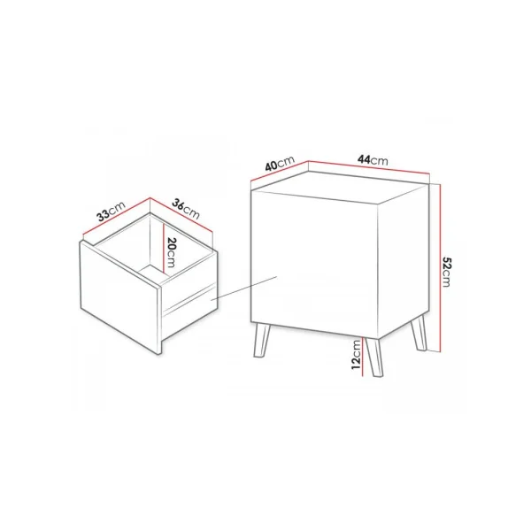 (Lot de 2) Table de Chevet Bleu Marine 1 Tiroir Table de Nuit Chevet de Chambre Moderne