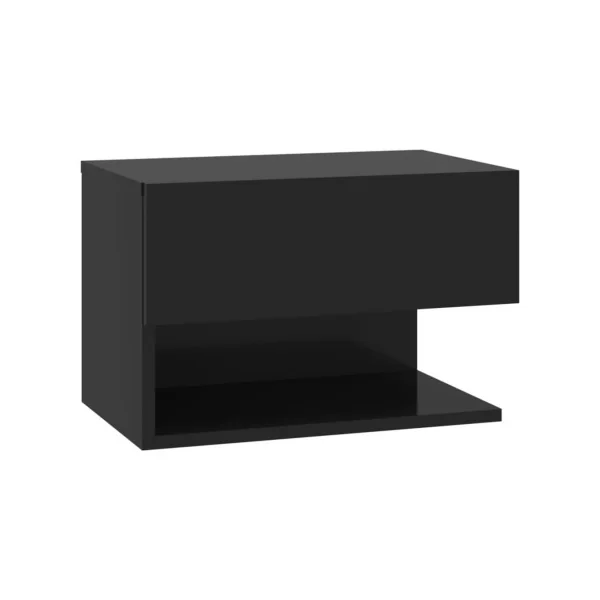 (Lot de 2) Table de Chevet Murale Noir Table Nuit à Suspendre