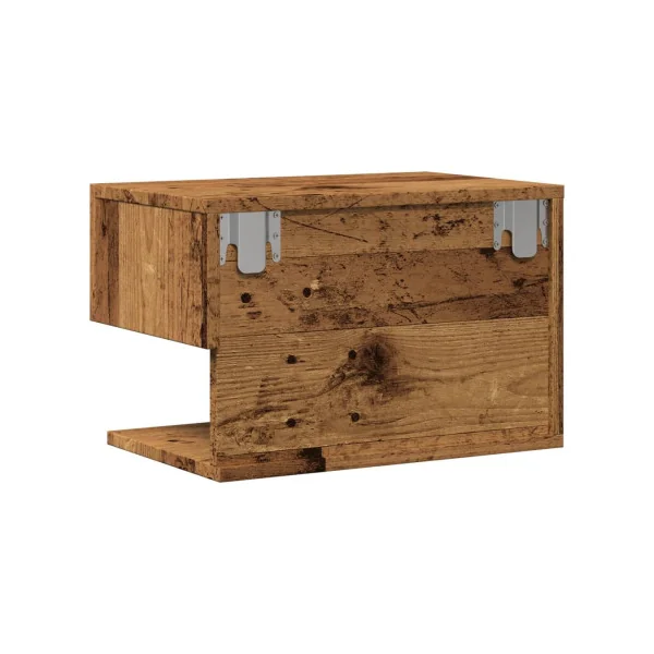 (Lot de 2) Table de Chevet Murale Vieux bois Table Nuit à Suspendre