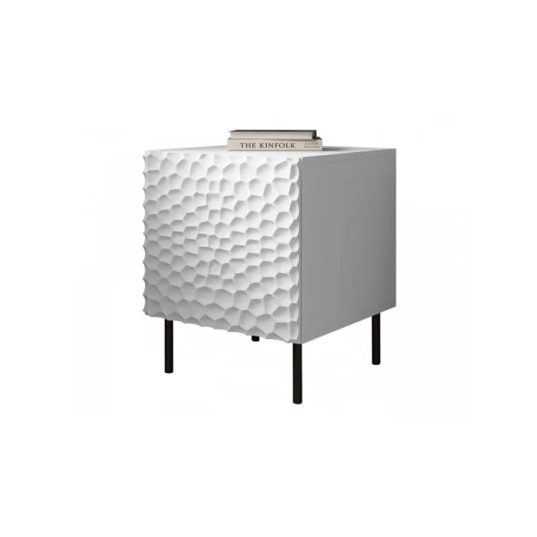 (Lot de 2) Table de Chevet Nid D'Abeille Table nuit Blanche Design