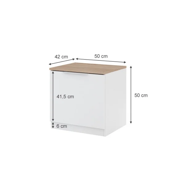 (Lot de 2) Table de Nuit Blanc et Chêne Table Chevet Chambre Table de Nuit Moderne