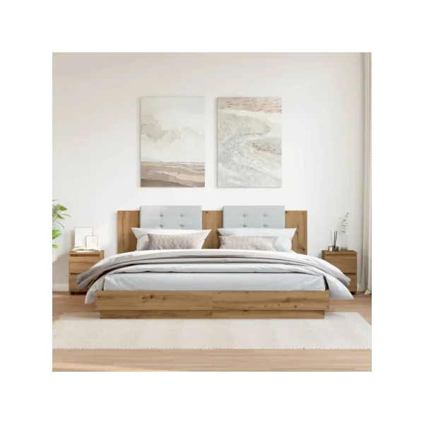 (Lot de 2) Tables de Chevet Chêne Artisan 2 Tiroirs Table Nuit Moderne