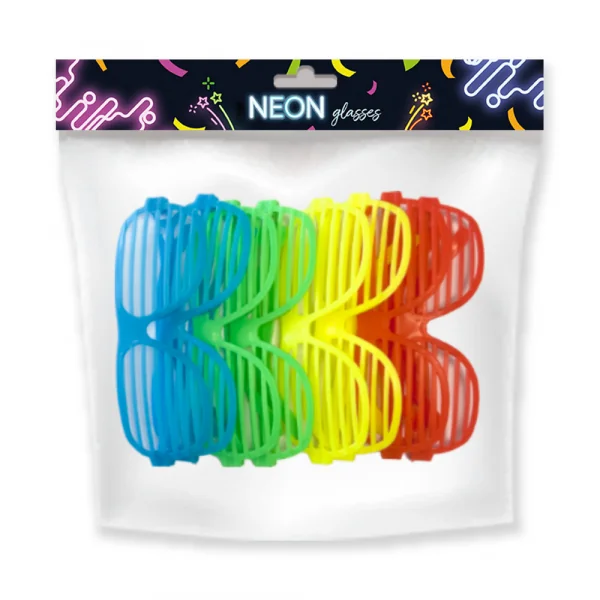 Lot de 8 Lunettes store néon mix