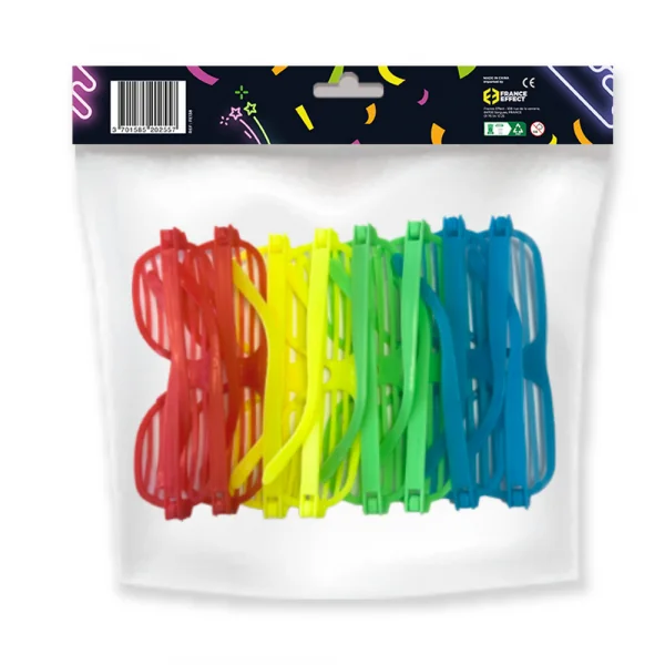 Lot de 8 Lunettes store néon mix