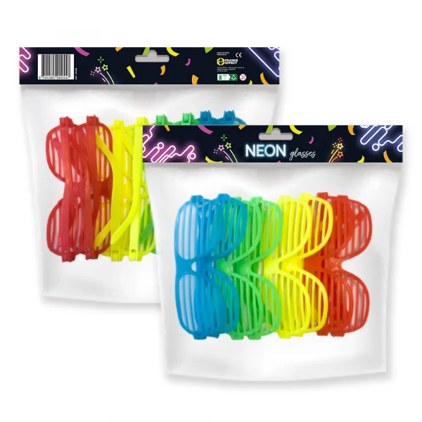 Lot de 8 Lunettes store néon mix