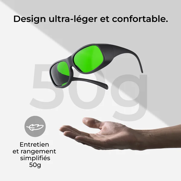Lunettes de Sécurité Laser xTool pour Lasers 316-460 nm, 630-670 nm et 800-1080 nm