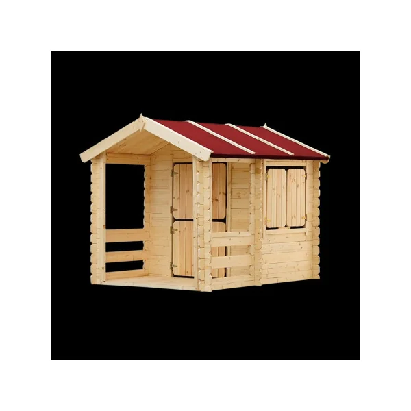 Maison de Jeux pour Enfants avec Terrasse Pin et Epicéa Massif Maisonnette Enfant