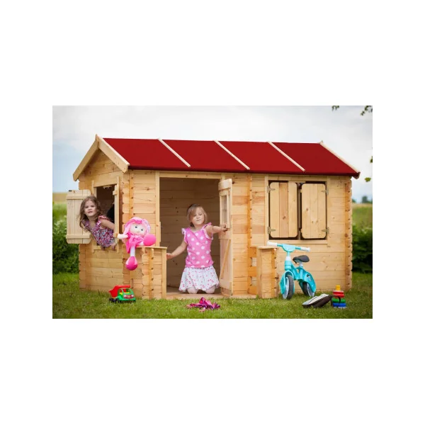 Maison de Jeux pour Enfants Petite Terrasse Pin et Epicéa Massif Maisonnette Enfant
