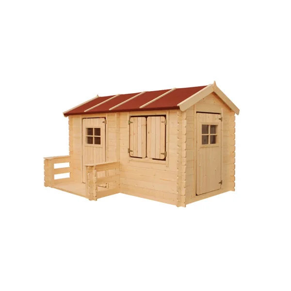 Maison de Jeux pour Enfants Petite Terrasse Pin et Epicéa Massif Maisonnette Enfant