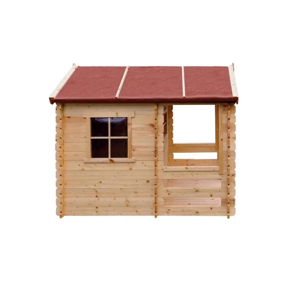 Maison de Jeux pour Enfants Terrasse Pin et Epicéa Massif Maisonnette Enfant
