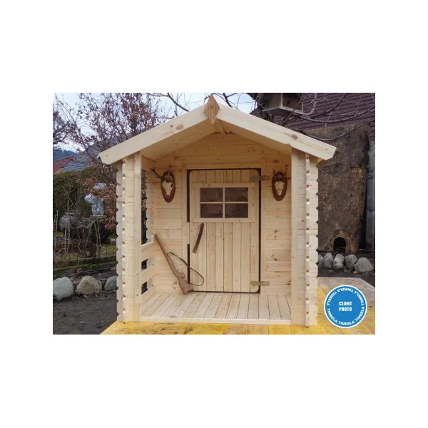 Maison de Jeux pour Enfants Terrasse Pin et Epicéa Massif Maisonnette Enfant
