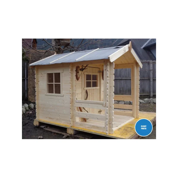 Maison de Jeux pour Enfants Terrasse Pin et Epicéa Massif Maisonnette Enfant