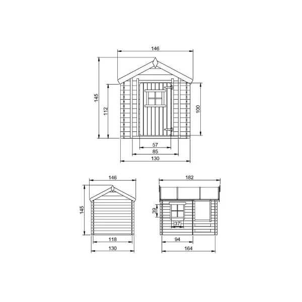 Maison de Jeux pour Enfants Terrasse Pin et Epicéa Massif Maisonnette Enfant