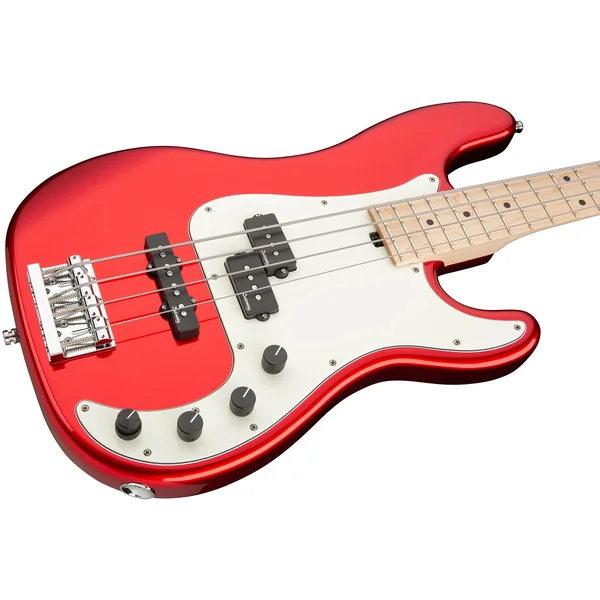 Metroline 21-Fret Hybrid P/J Bass Ash 4-string (Germany, MN) - solid candy apple red