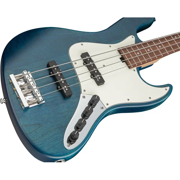 MetroLine 21-Fret Vintage J/J Bass Alder 4-String (Germany, MOR) - blue transparent satin