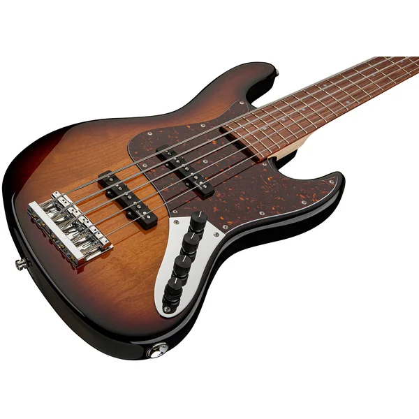 MetroLine 21-Fret Vintage J/J Bass Alder (5-String, Germany, Morado) - '59 burst transparent