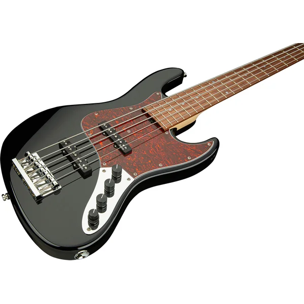 MetroLine 21-Fret Vintage J/J Bass Alder (5-String, Germany, Morado) - solid black gloss