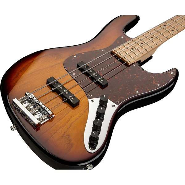MetroLine 21-Fret Vintage J/J Bass Ash 4-String (Germany, MN) - '59 burst transparent