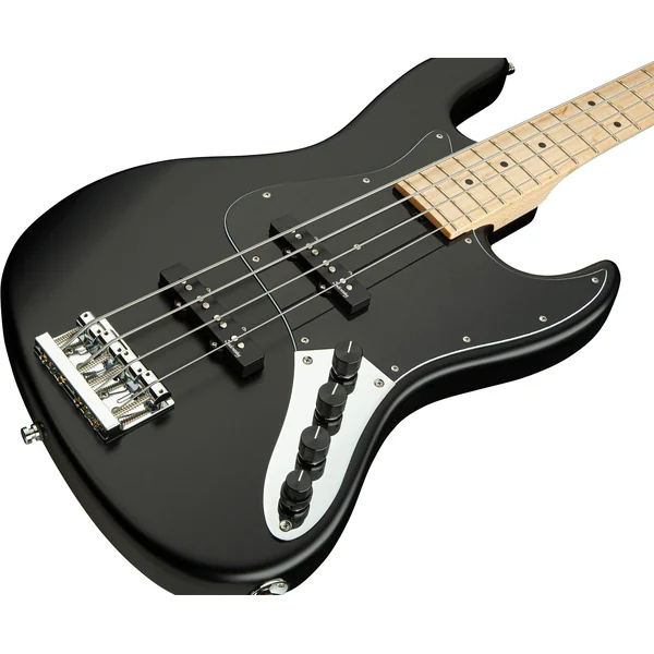 MetroLine 21-Fret Vintage J/J Bass Ash 4-String (Germany, MN) - solid black satin