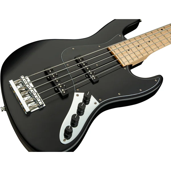 Metroline 21-Fret Vintage J/J Bass Ash 5 (Germany, MN) - solid black satin