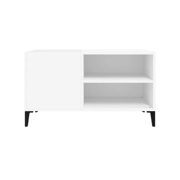 Meuble Bas Platine Vinyles Blanc avec Rangement Vinyles Armoire à Disques