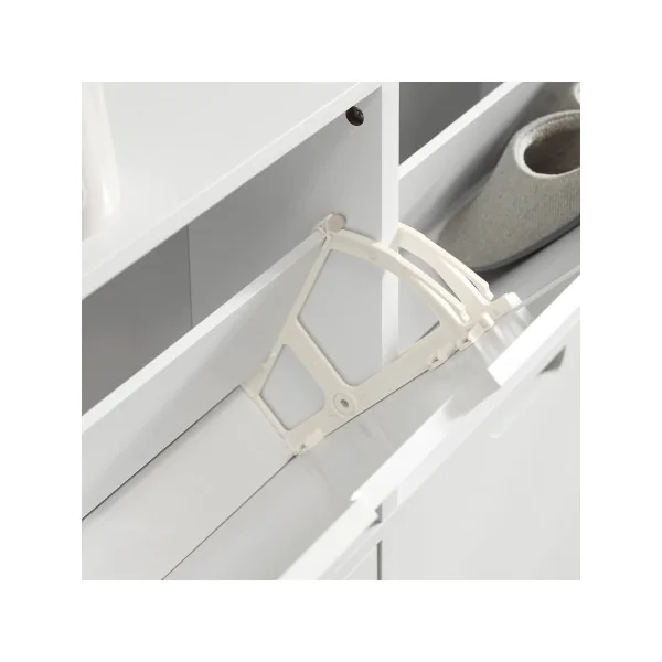 Meuble Chaussure Blanc Rangement Chaussures Armoire chaussures 4 Abattants