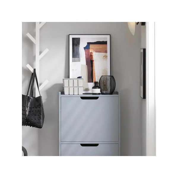 Meuble Chaussure Gris Rangement Chaussures Armoire chaussures 3 Abattants
