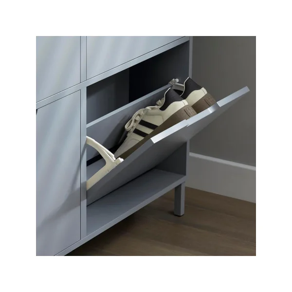 Meuble Chaussure Gris Rangement Chaussures Armoire chaussures 4 Abattants