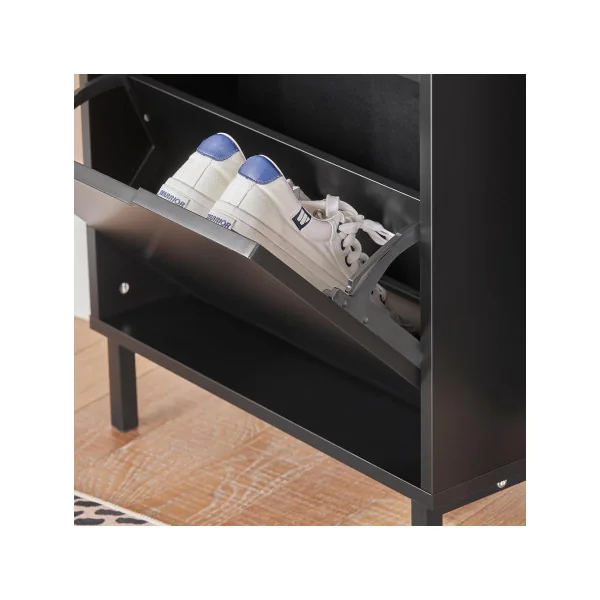 Meuble Chaussure Noir Rangement Chaussures Armoire chaussures 3 Abattants