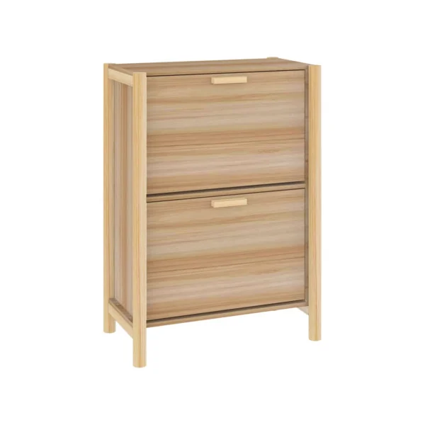 Meuble Chaussures 2 Abattants Rangement Chaussures Blanc Armoire Chaussure Pieds Pin Massif