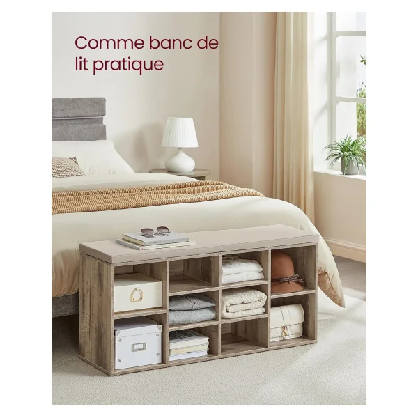 Meuble Chaussures Marron Camel Banc Chaussure avec Assise Rangement Chaussures