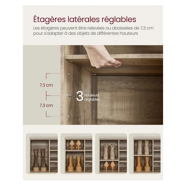 Meuble Chaussures Marron Camel Banc Chaussure avec Assise Rangement Chaussures
