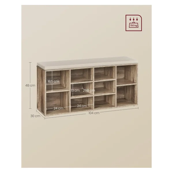 Meuble Chaussures Marron Camel Banc Chaussure avec Assise Rangement Chaussures