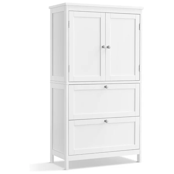 Meuble de rangement Blanc de Cuisine Placard Cuisine Etagères Réglables 2 Tiroirs et 1 Placard