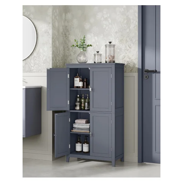 Meuble de rangement Gris Ardoise de Cuisine Placard Cuisine Etagères Réglables