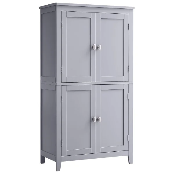 Meuble de rangement Gris Armoire de Cuisine Placard Cuisine Etagères Réglables