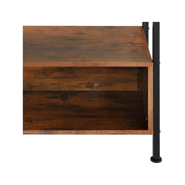 Meuble de rangement Industriel Bibliothèque Industrielle Etagère Bois Foncé